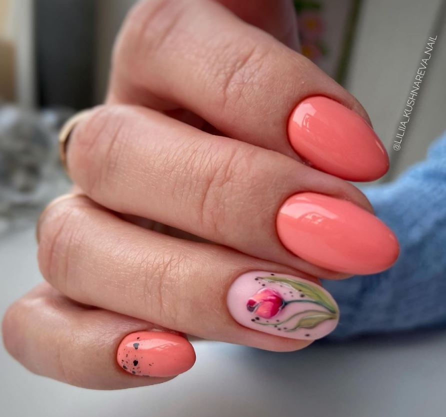 MOON FULL color Gel polish No. 124 gel-varnish (salmon-orange, enamel), 8 ml