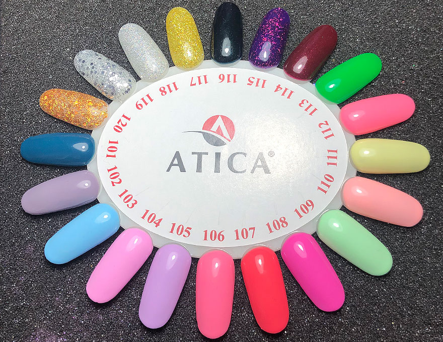 Gel polish Atica Full of Stars GPM115 (purple, glitter), 7.5 ml