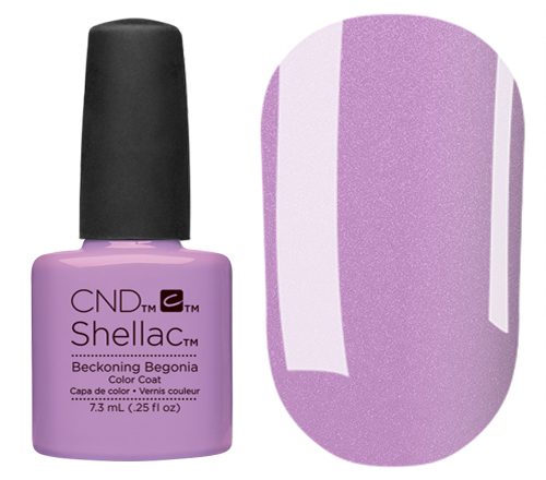 CND Гель-лак для ногтей Shellac Beckoning Begonia (нежный сиренево-розовый с микроблеском), 7,3 мл