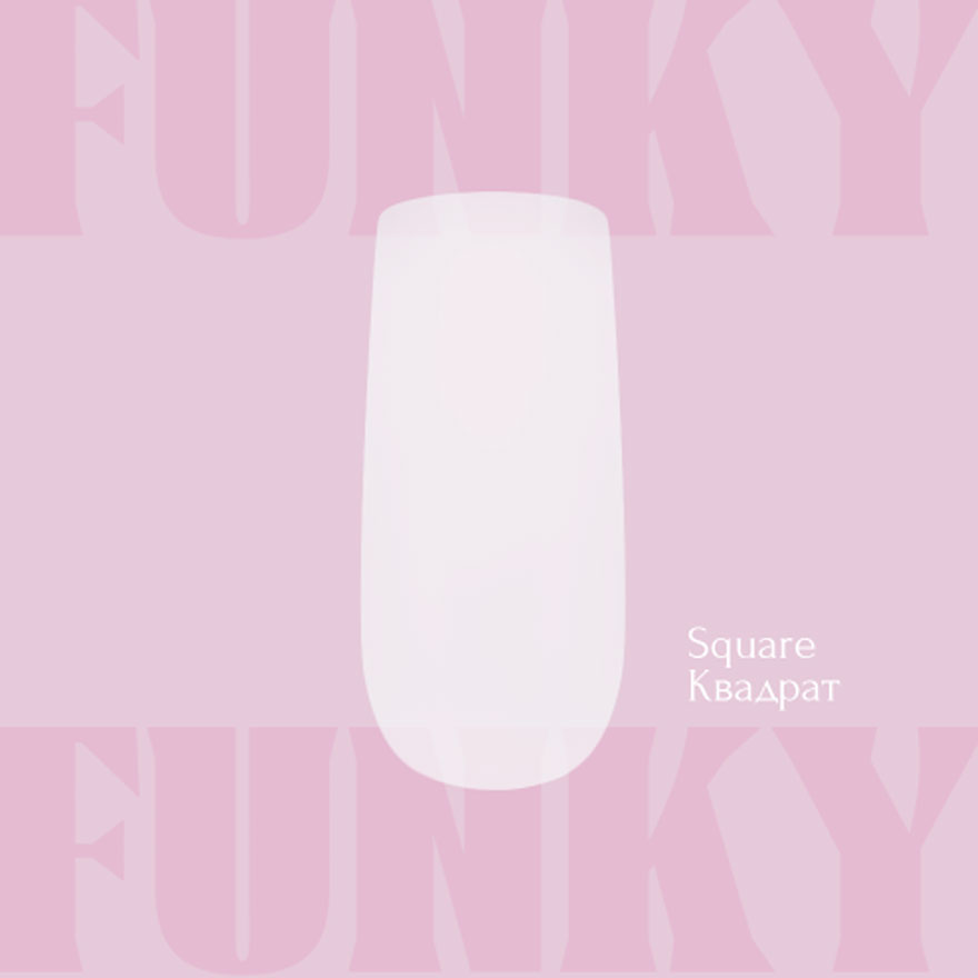 ADORE Funky Gel Nail Tips "SQUARE" – натуральний квадрат, 240 шт