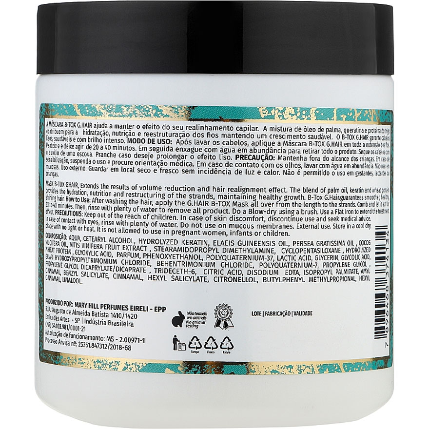 Inoar G.Hair B-tox Organic Therapy Cold Botox "Hair Restoration", 500 g