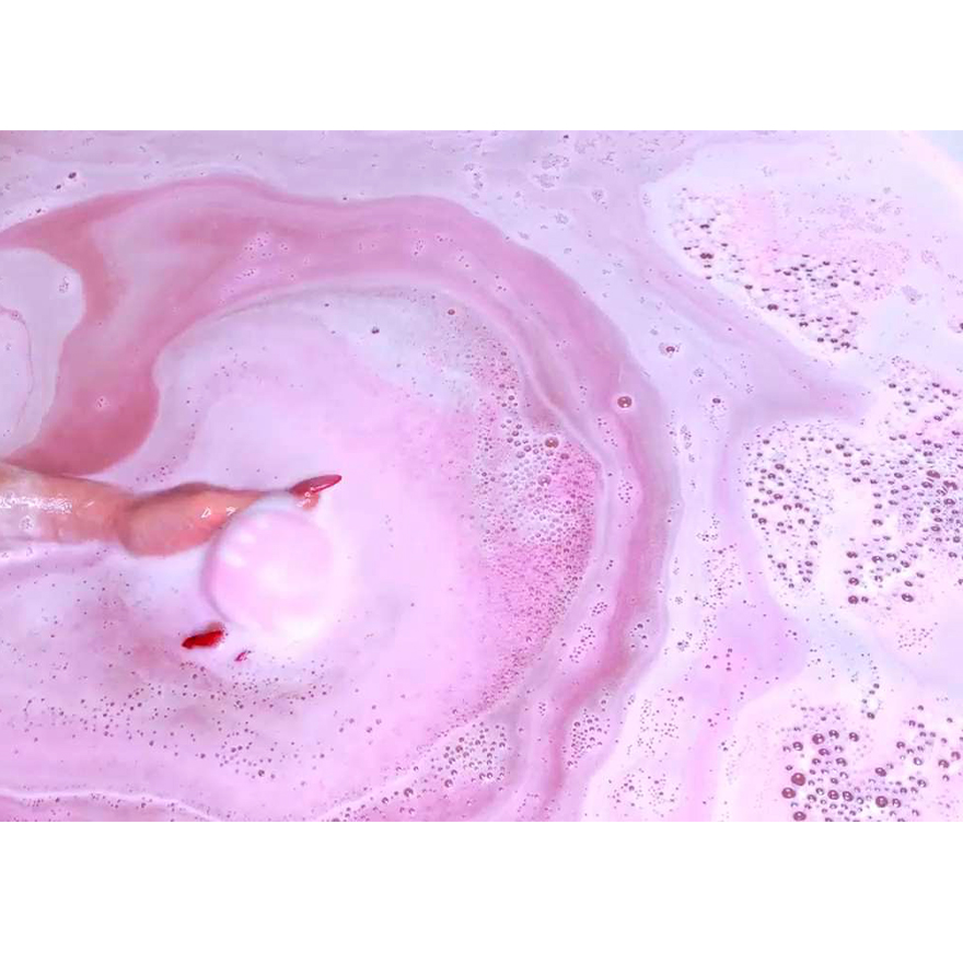 Bath bomb with toy, white and lilac, 100 g
