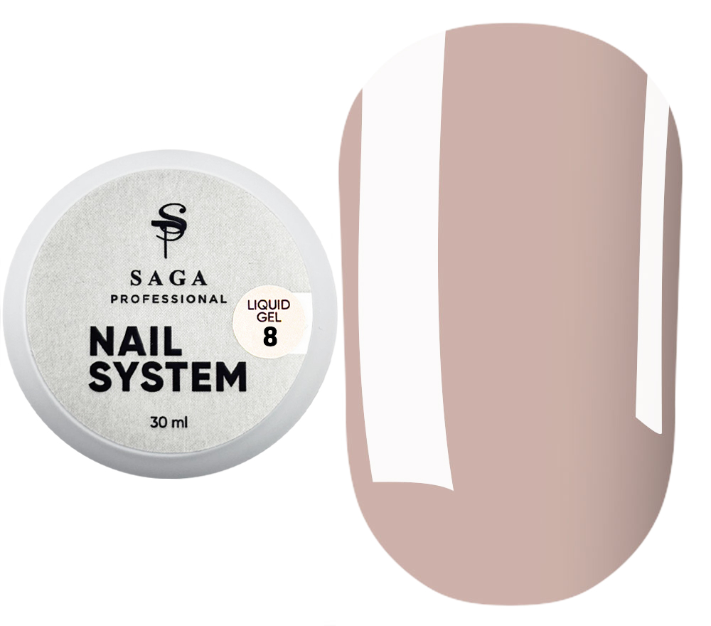 SAGA professional LIQUID GEL 08 (капучино), 30 мл