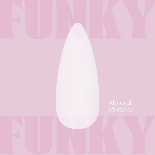 ADORE Funky Gel Nail Tips "ALMOND" - natural almond, 240 pcs