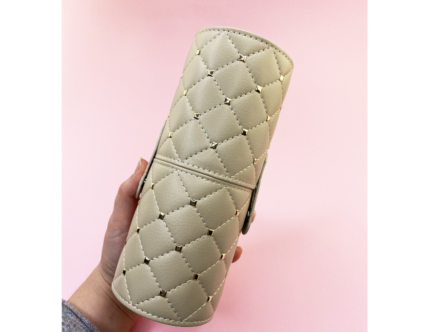 Tube for saving pennies, beige, length 20 cm