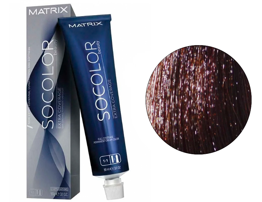 Крем-краска для волос Matrix So Color Extra Coverage 505M (505.8) светлый шатен мокко, для седых волос, 90 мл