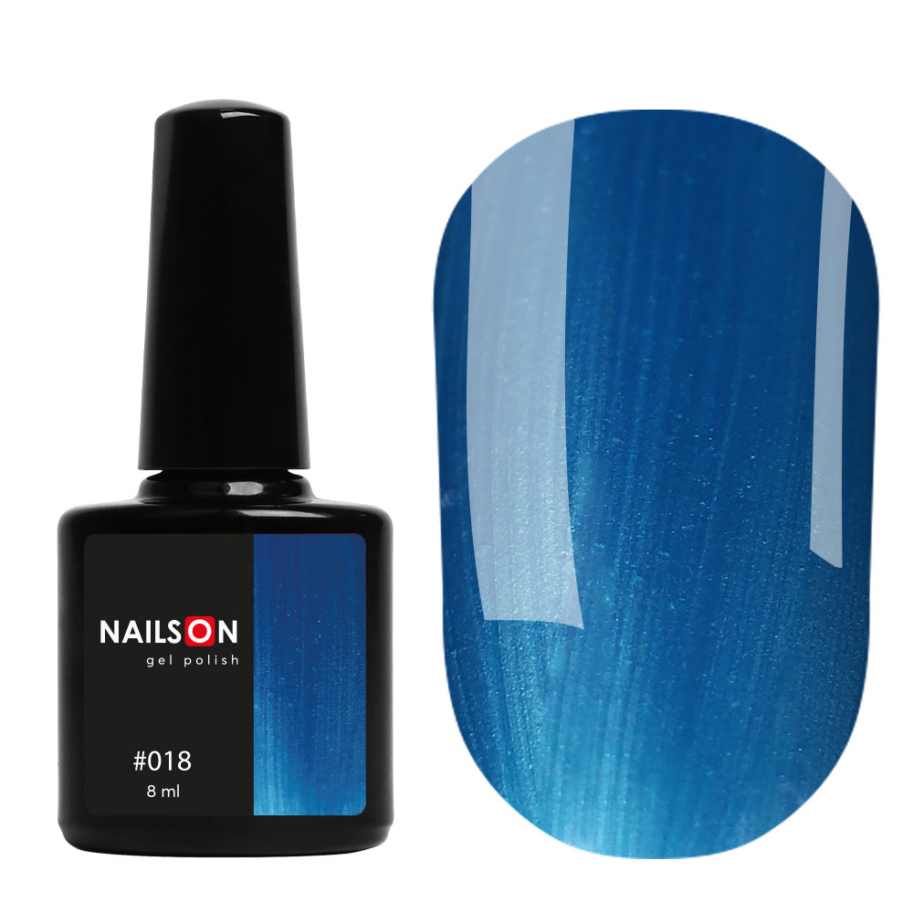 Gel polish NailsOn 018 (blue with shimmer), 8 ml