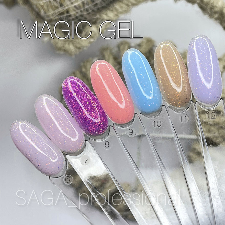 SAGA professional Builder Gel magic 10 (blue with multi-colored potal), 15 ml SAGA professional Builder Gel magic 10 (blue with multi-colored potal), 15 ml