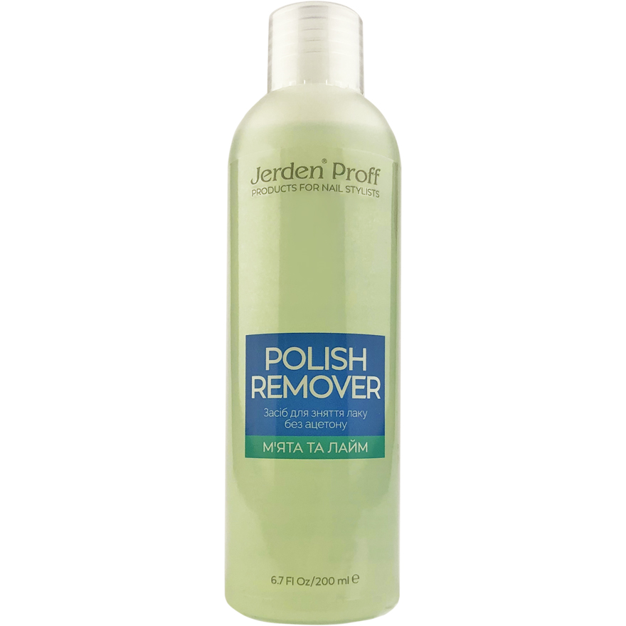 Jerden Proff nail polish remover without acetone Lime and Mint, 200 ml