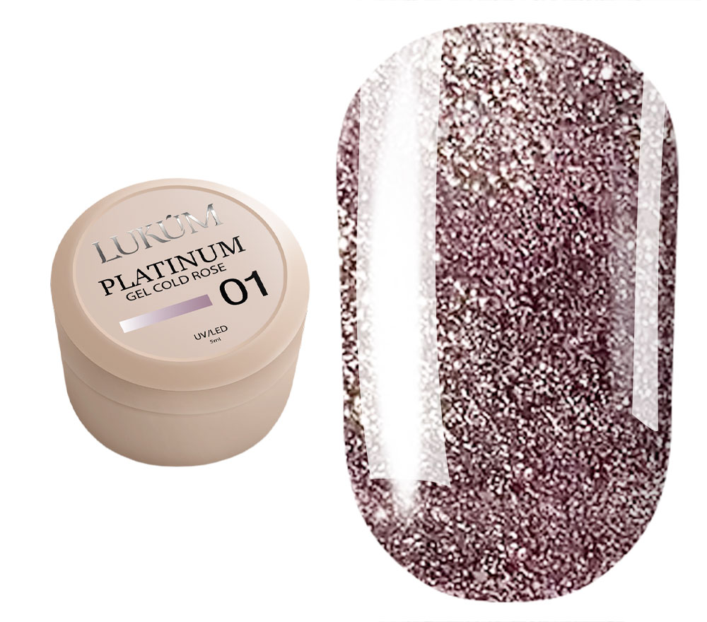 Lukum Гель для ногтей Platinum gel paint 01 (Cold Rose), 5 мл Lukum Гель для ногтей Platinum gel paint 01 (Cold Rose), 5 мл