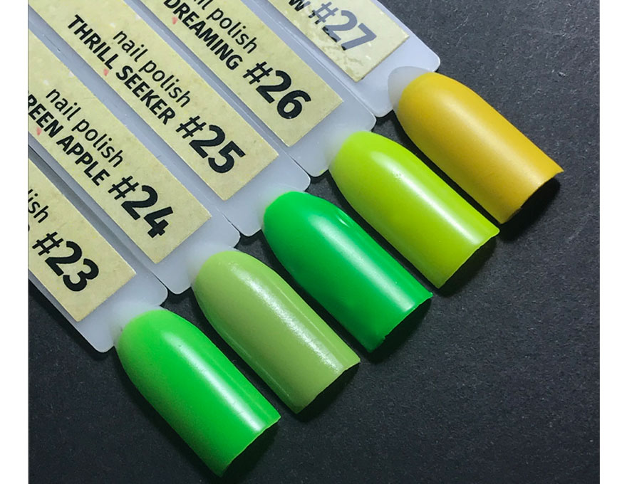 Nail polish NUB 023 Electric Lizard (light green, neon, enamel), 14 ml