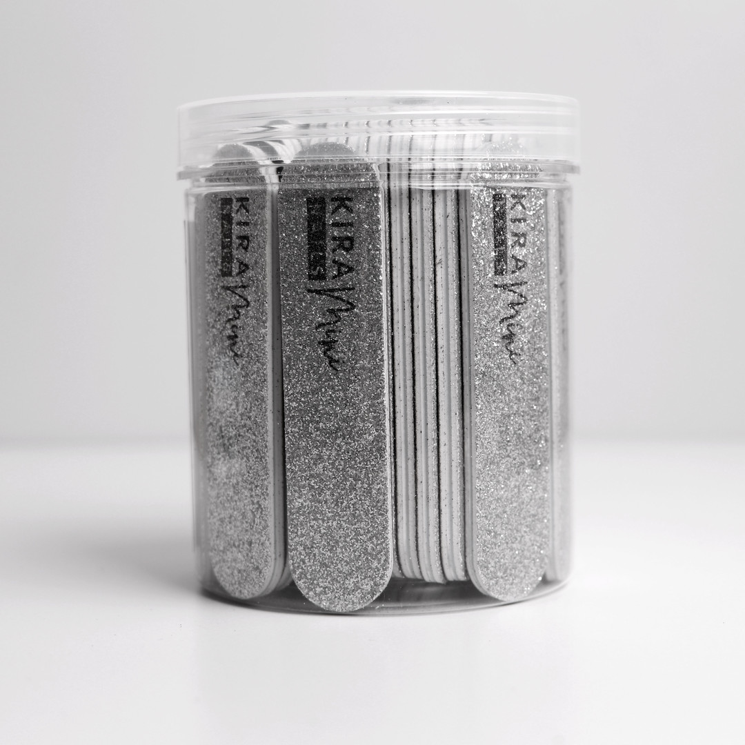Kira Nails Set of silver nail files 9 x 2 cm, 120 grit, 50 pcs.