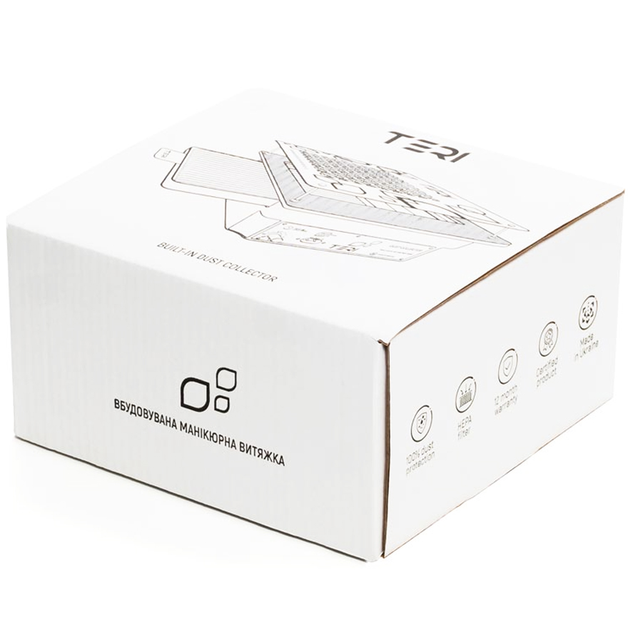 Built-in manicure hood Teri Turbo white (metal grille)