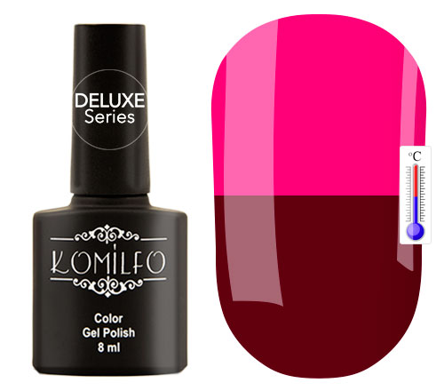 Gel Polish Komilfo DeLuxe Termo C006 (dark cherry, hot pink when heated), 8 ml