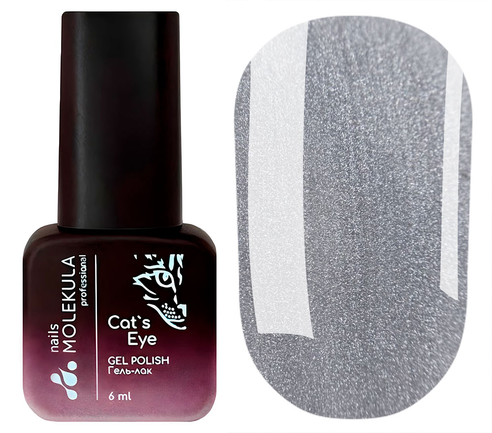 Molekula DIAMOND gel varnish No. 501 (silver, with sparkles and mica), 6 ml