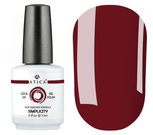 Atica Simplicity GPM179 gel varnish (maroon, enamel), 7.5 ml