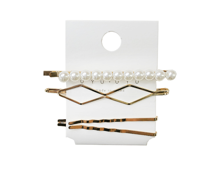 Set of invisible hairpins with pearls, 4 pcs (4-9-18)