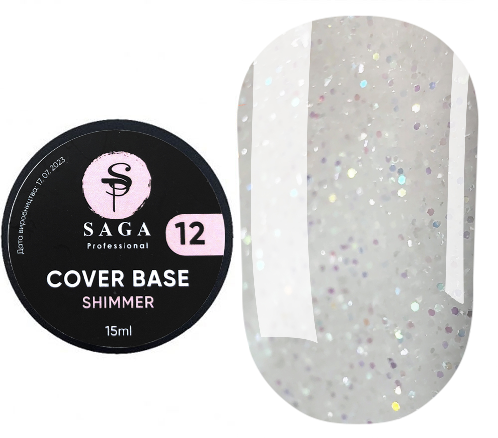 SAGA professional Shimmer Base New 12 (молочный с шиммером), 15 мл SAGA professional Shimmer Base New 12 (молочный с шиммером), 15 мл