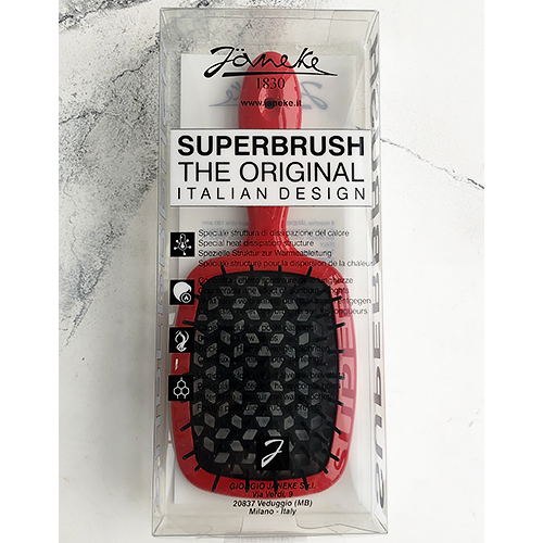 Janeke Superbrush Hair Comb Red & Black