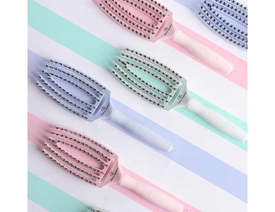 Olivia Garden Finger Brush Combo Medium Pink