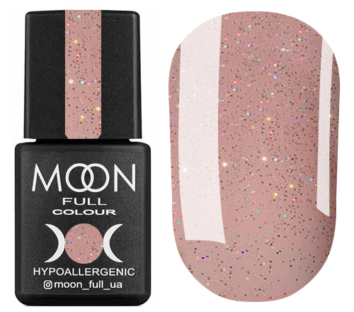 MOON FULL color Gel polish No. 307 gel-varnish (translucent peach with multi-colored shimmer), 8 ml