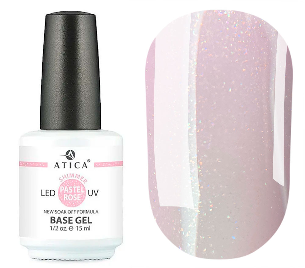 Atica Nail base Base Gel Pastel Rose Shimmer, 15 ml Atica Nail base Base Gel Pastel Rose Shimmer, 15 ml