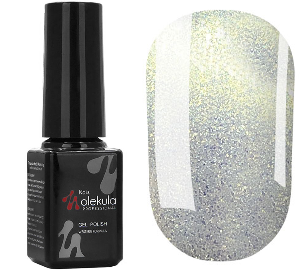 Gel polish Molekula No. 079 (chameleon golden ebb with sparkles), 6 ml