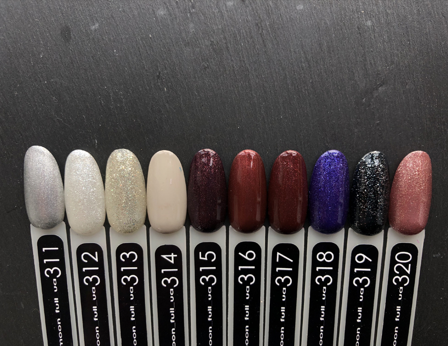 MOON FULL color Gel polish gel-varnish No. 318 (purple with silver shimmer), 8 ml