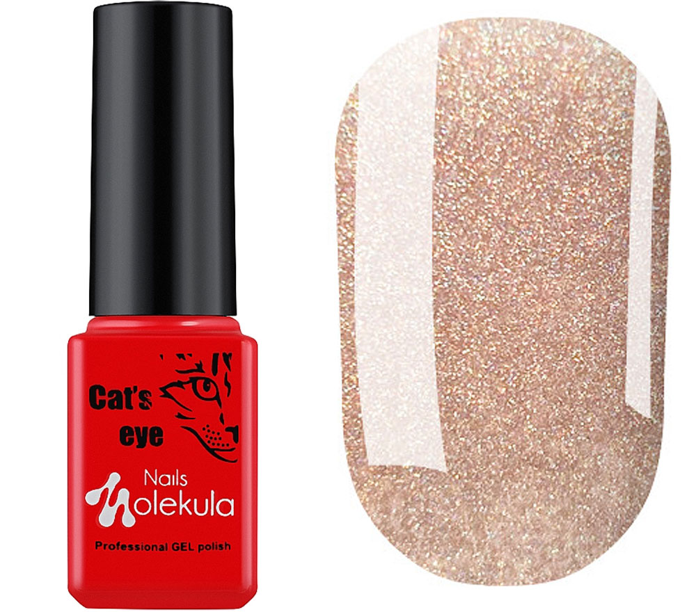 Molekula HOLOGRAPHIC Cat's eye HC02 gel varnish (beige holographic), 6 ml