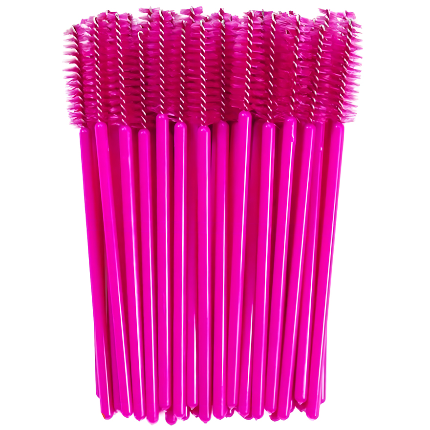 Eyelash brush, nylon, crimson (50 pcs/pack) Eyelash brush, nylon, crimson (50 pcs/pack)