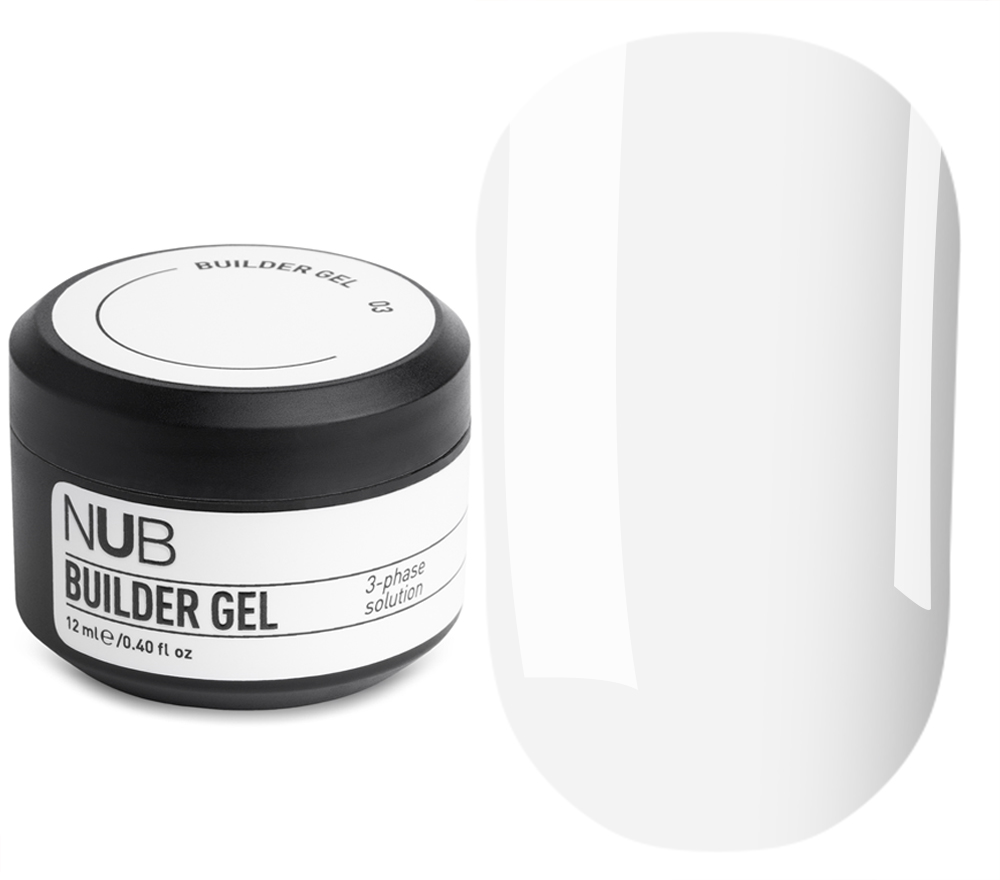 NUB Builder Gel No. 03 - Gel for building three-phase thick (milky white), 12 ml