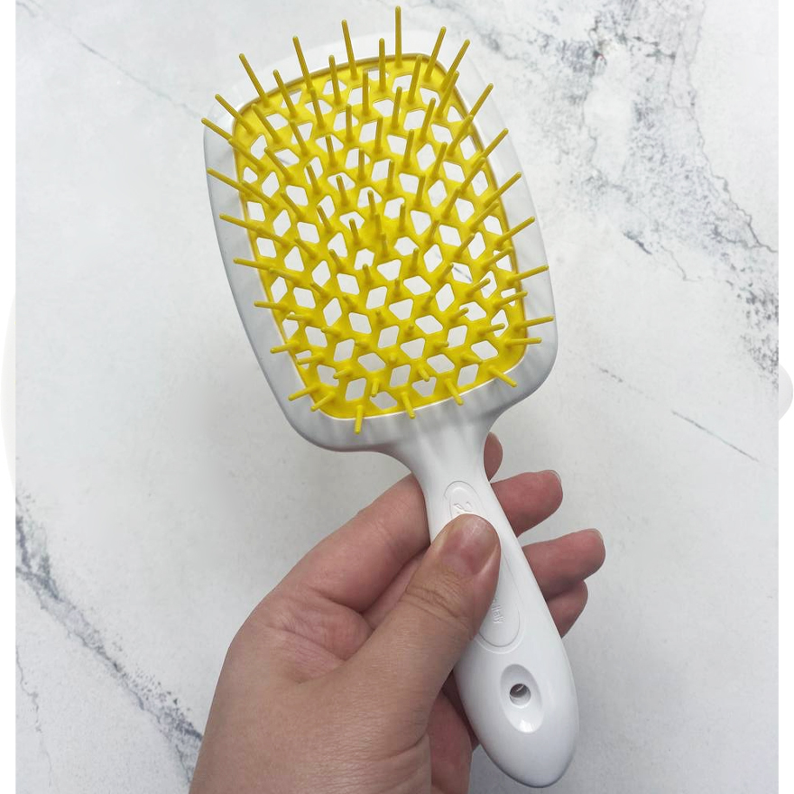 Janeke Superbrush Гребінець для волосся Біла з Жовтим Janeke Superbrush Гребінець для волосся Біла з Жовтим