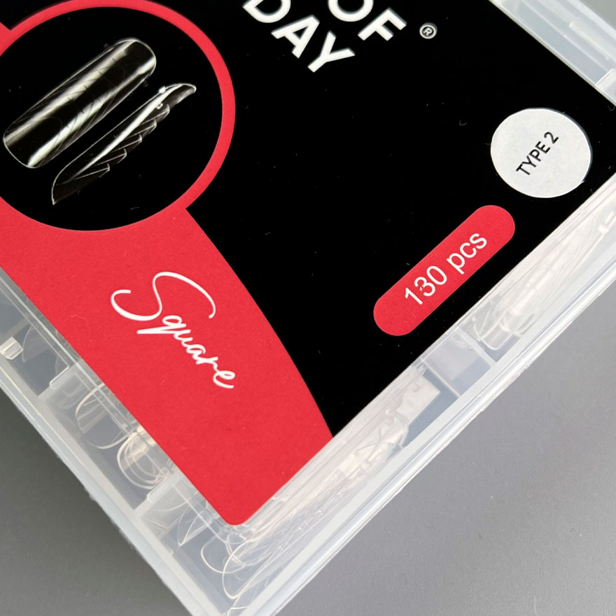 Nails Of The Day Верхні форми для нарощування Dual Form Square 01 (Type 2), 130 шт