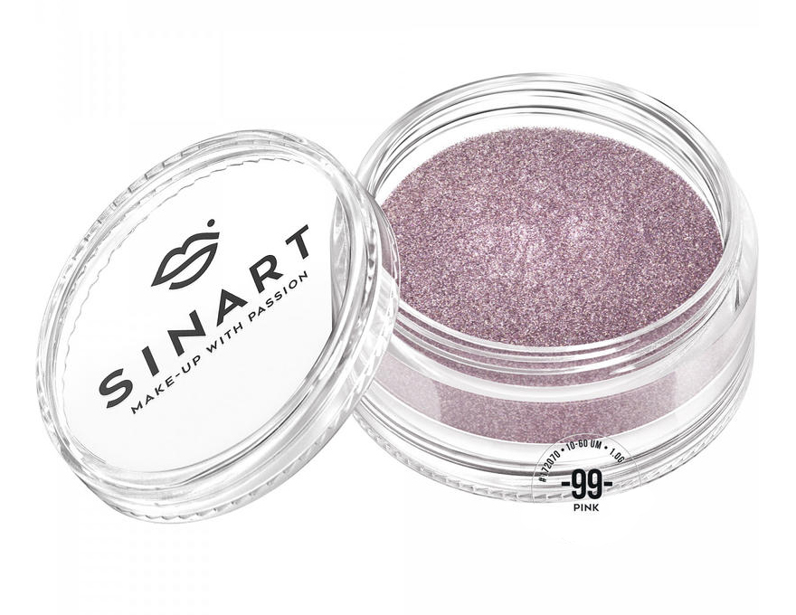 SINART Eyeshadow Pigment, Pink No. 99 (powdery pink), 1 g
