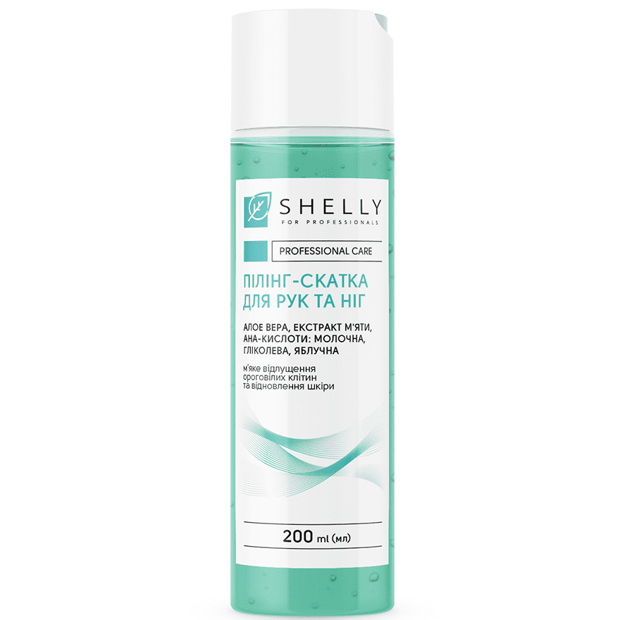 Shelly Peeling-roll for hands and feet with aloe vera, mint extract and aha acids, 200 ml Shelly Peeling-roll for hands and feet with aloe vera, mint extract and aha acids, 200 ml