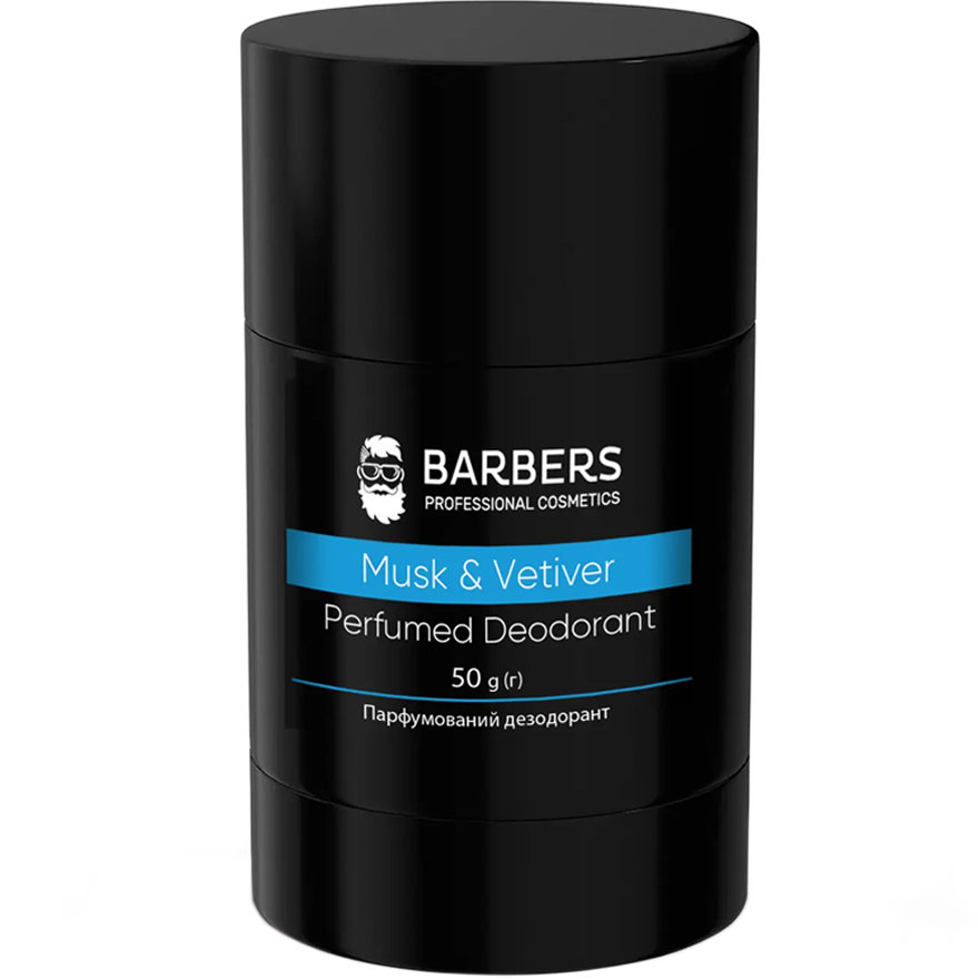 BARBERS Дезодорант парфумований Musk & Vetiver, 50 г