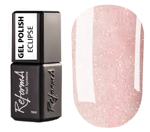 Reforma Gel Polish, Eclipse (Light Pink Translucent Gold Glitter), 10 ml