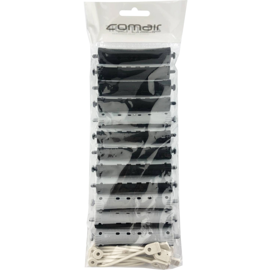 Comair Cold curlers, long, 2-color, with rubber band (pack of 12 pcs.), d 11mm