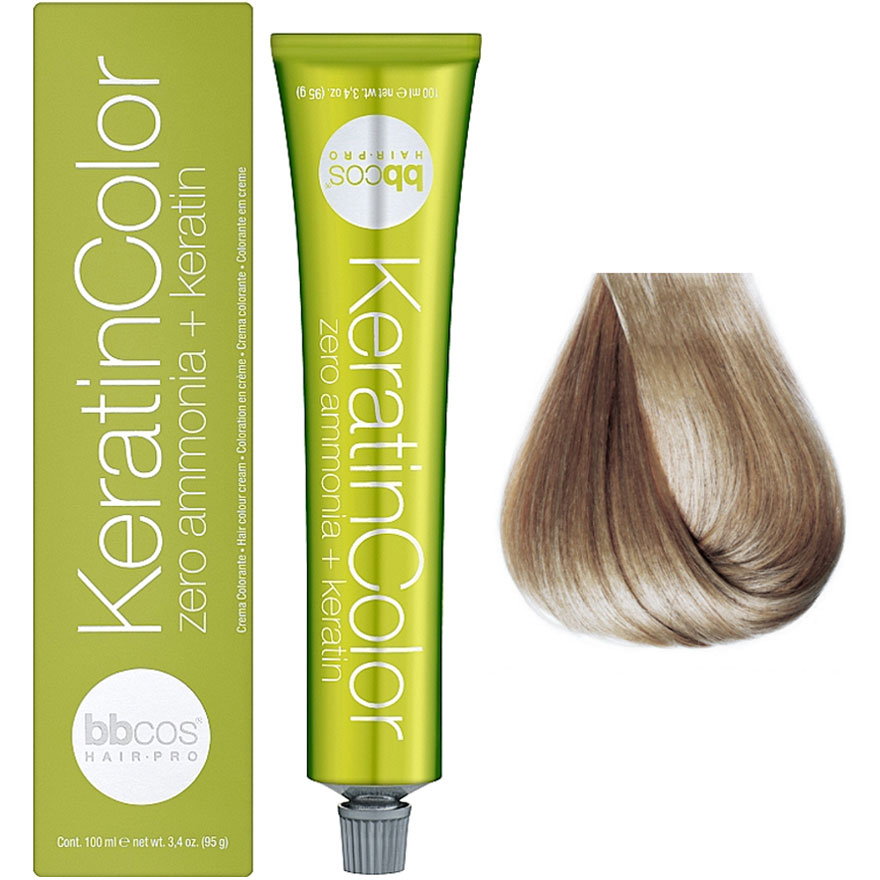 Bbcos Keratin Color cream hair dye 8/32 blonde light honey, 100 ml