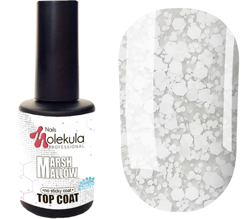 Molekula TOP MARSHMELLOW no sticky - топ с белыми точками без липкого слоя, 12 мл