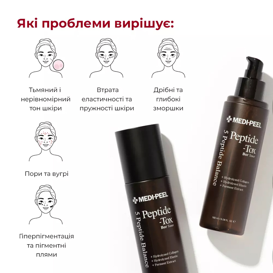 MEDI-PEEL Peptide-Tox Bor Toner Антивозрастной пептидный тонер для лица, 180 мл