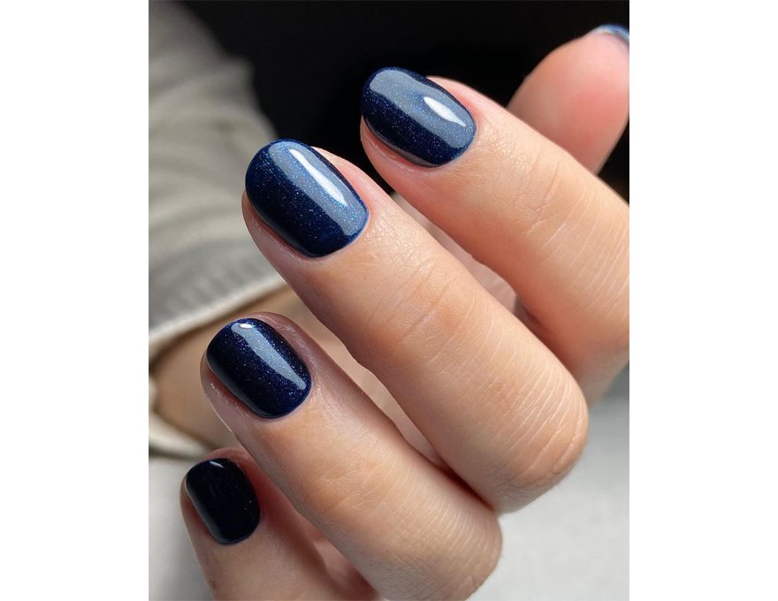 CND Гель-лак для ногтей Shellac Midnight Swim (темно-синий с микроблеском), 7,3 мл