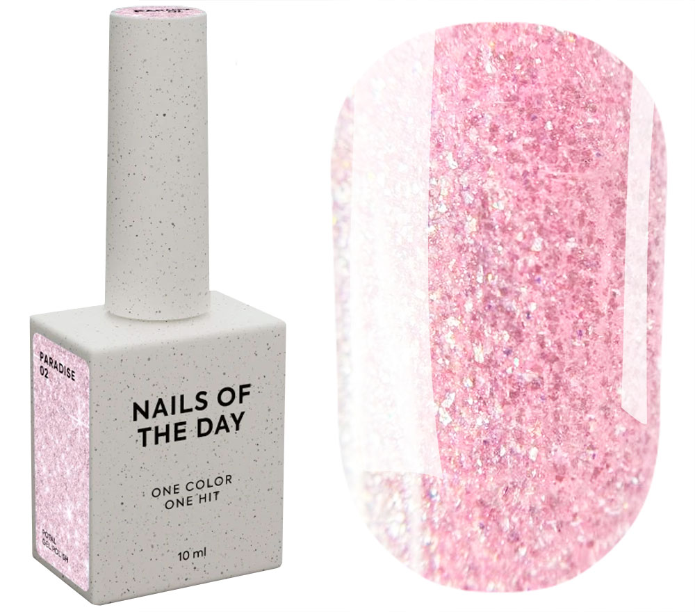 Nails Of The Day Гель-лак для нігтів Paradise 02 (пудрово-рожевий), 10 мл