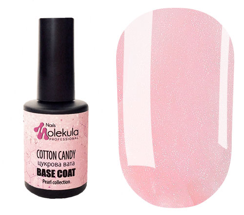 Molekula База для ногтей Base Cotton Candy (светло-розовый, микроблеск), 12 мл