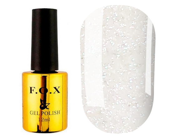 FOX Smart gel Shine - liquid gel for strengthening the nail plate (white translucent with glitter), 12 ml FOX Smart gel Shine - liquid gel for strengthening the nail plate (white translucent with glitter), 12 ml