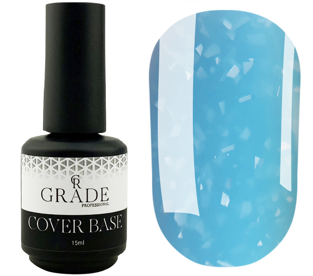 Grade Base for nails Potal base 11 (azure with flakes), 15 ml