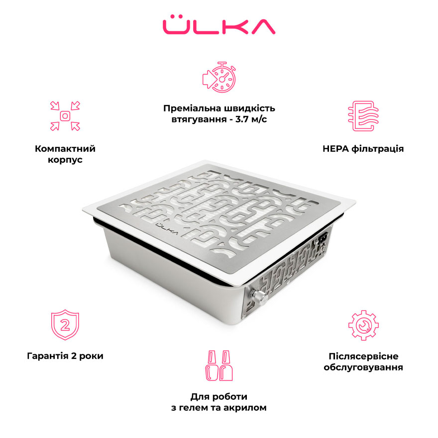 ÜLKA Врізна витяжка PRIME, біла (гарантія 2 роки)
