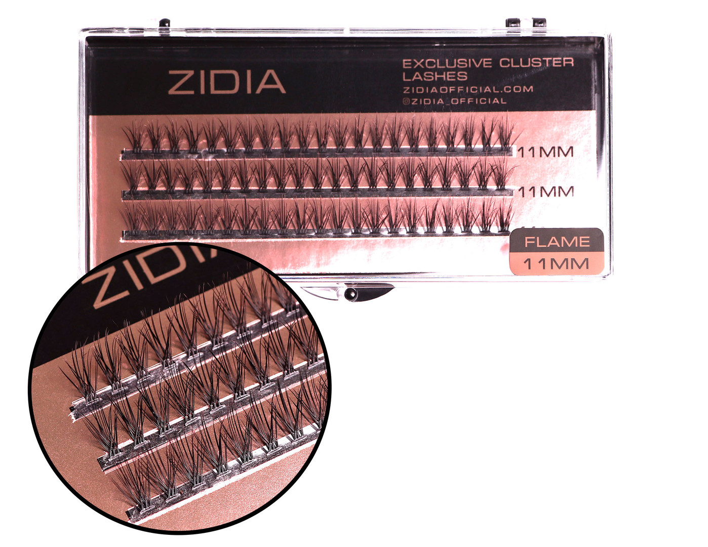ZIDIA Cluster lashes 20D Flame Series C 0.10 (3 bands, size 11mm)