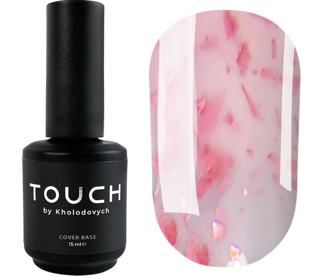 Touch Base potal 6 (нежно-розовый с розовыми хлопьями), 15 мл