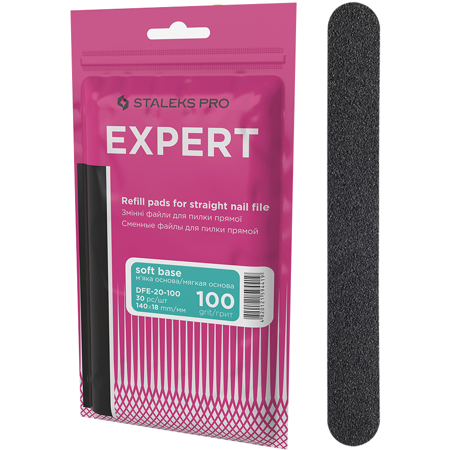 Staleks Pro - Набор сменных файлов для пилки прямой узкой EXPERT 20 100 грит, 30 шт Staleks Pro - Набор сменных файлов для пилки прямой узкой EXPERT 20 100 грит, 30 шт